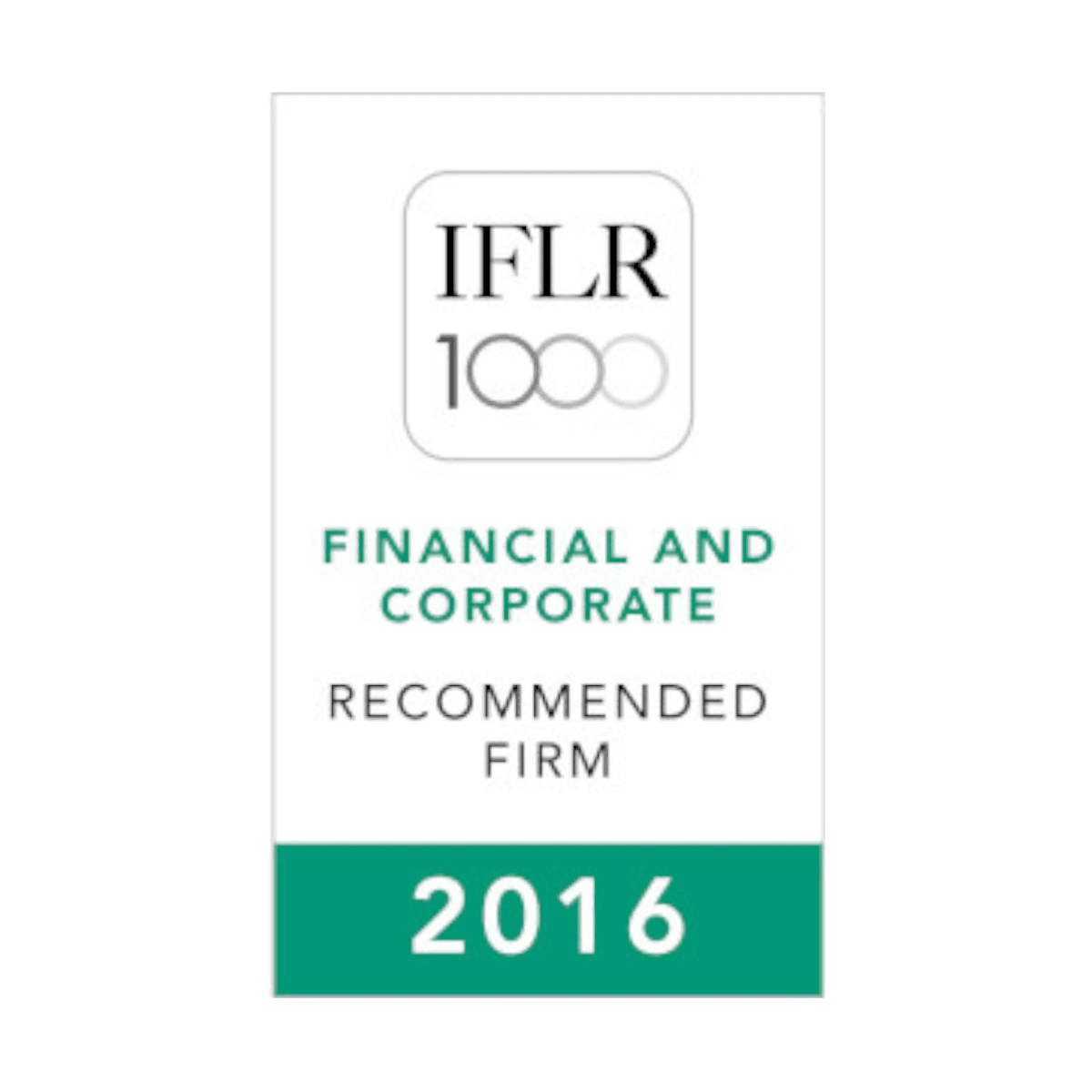 IFLR 1000 Financial & Recomended Firm 2016