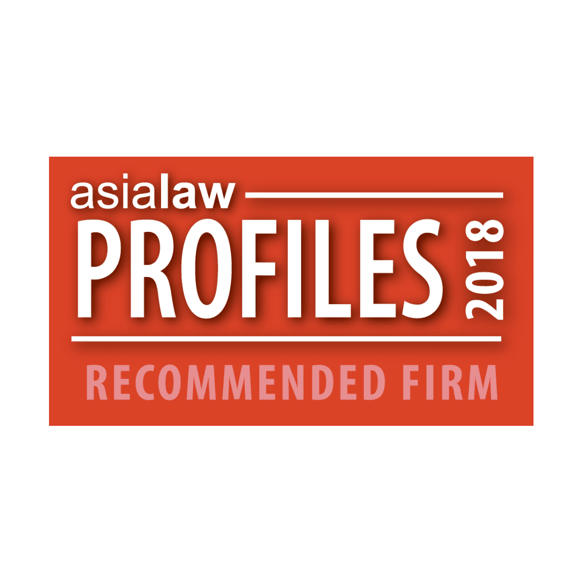 2018 AsiaLaw Recomended Firm