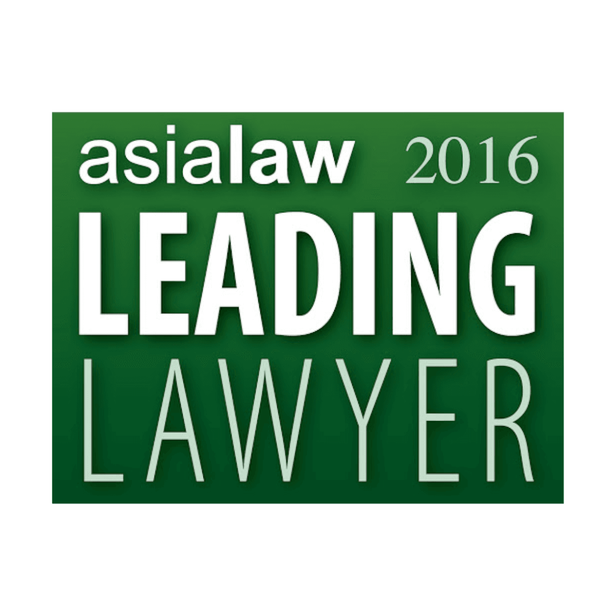 Asia Law 2016 Leading Lawyer